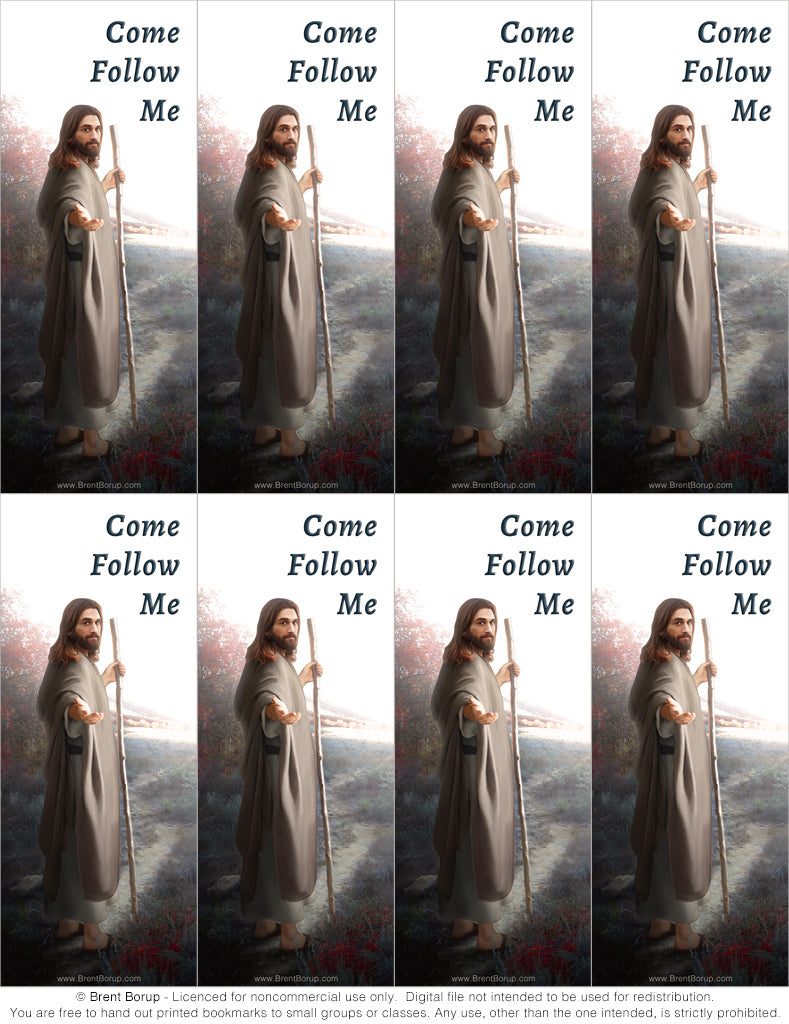 Come Follow Me Bookmark Handout (Eight per page)