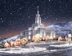 Draper Utah Temple - First Snowfall