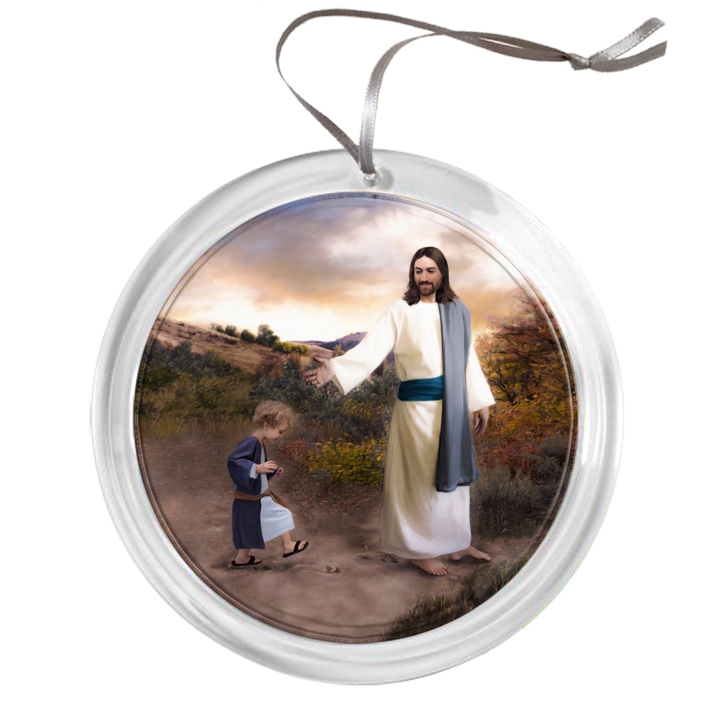 "Following in His Footsteps" Tree Ornament