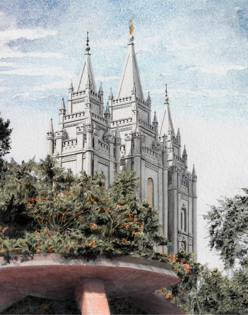 Salt Lake Temple - Watercolor