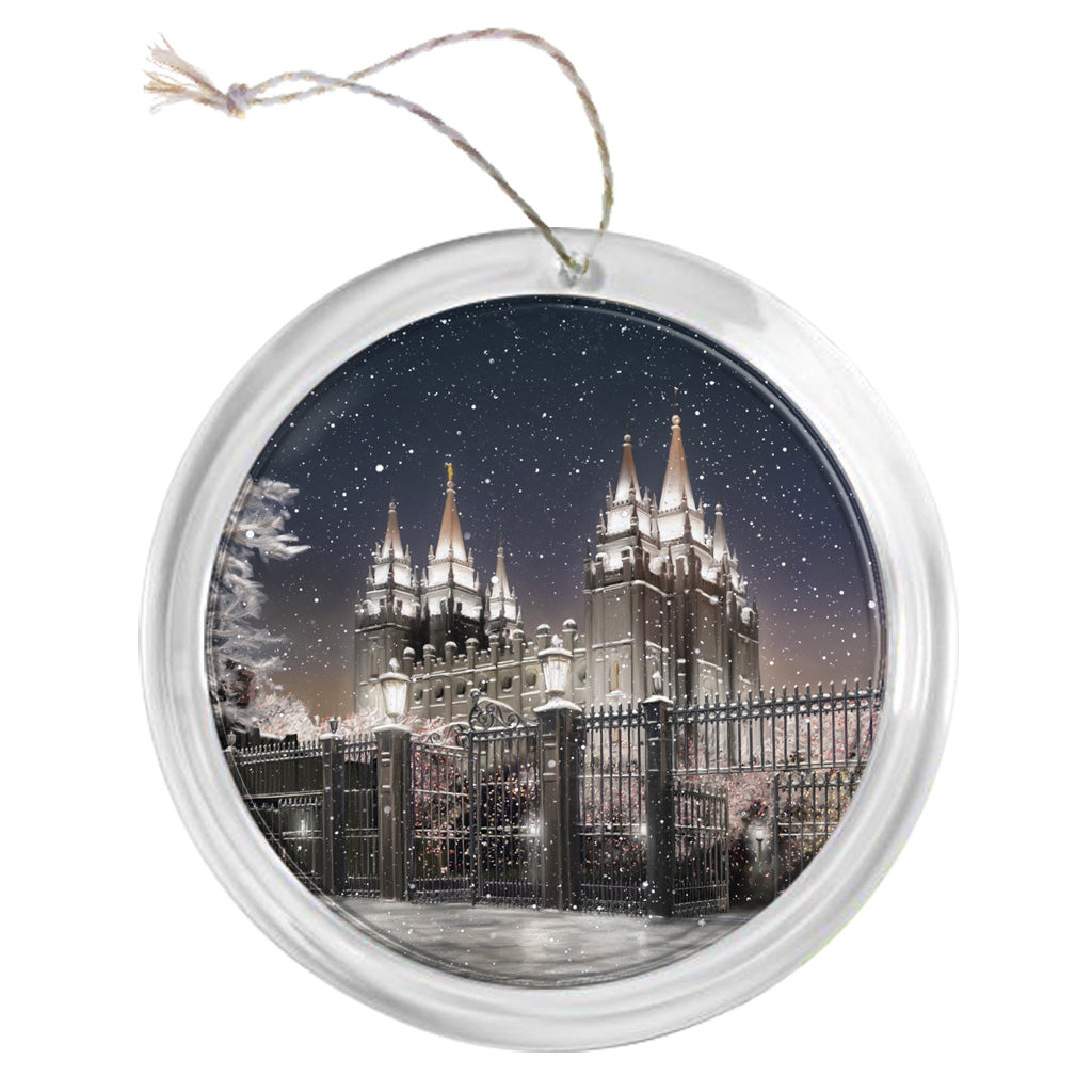 "Salt Lake Temple - Silent Night" Tree Ornament