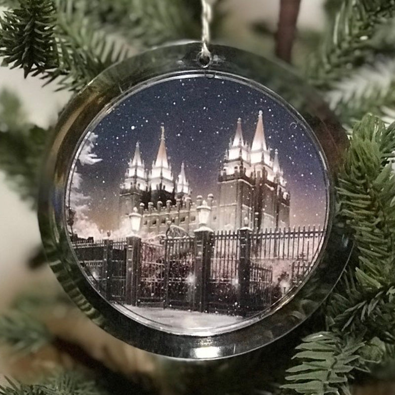 "Salt Lake Temple - Silent Night" Tree Ornament