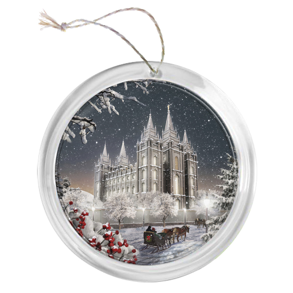 "Salt Lake Temple - Old Time Christmas" Tree Ornament