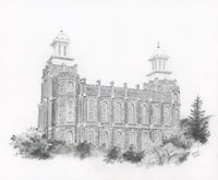 Logan Temple - Original Pencil Drawing